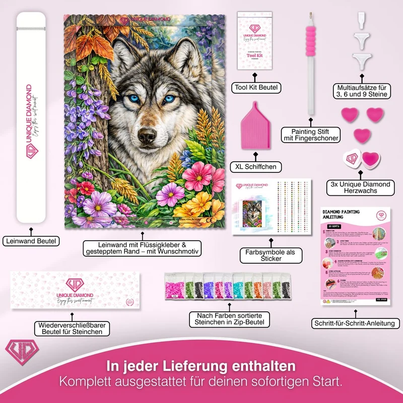 5D Diamond Painting – Mystic Forest Wolf