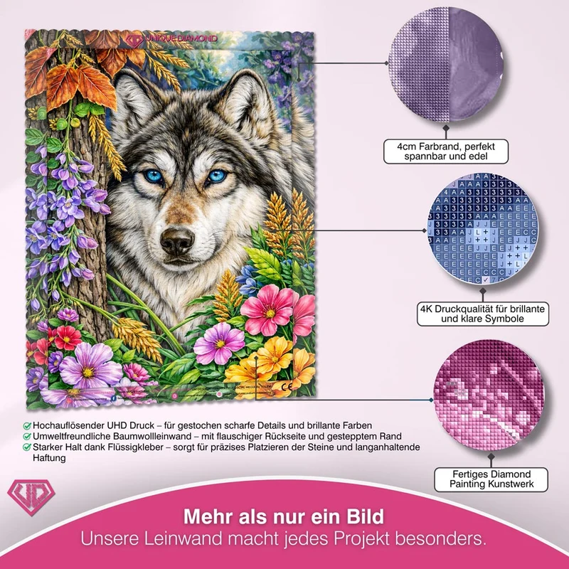 5D Diamond Painting – Mystic Forest Wolf