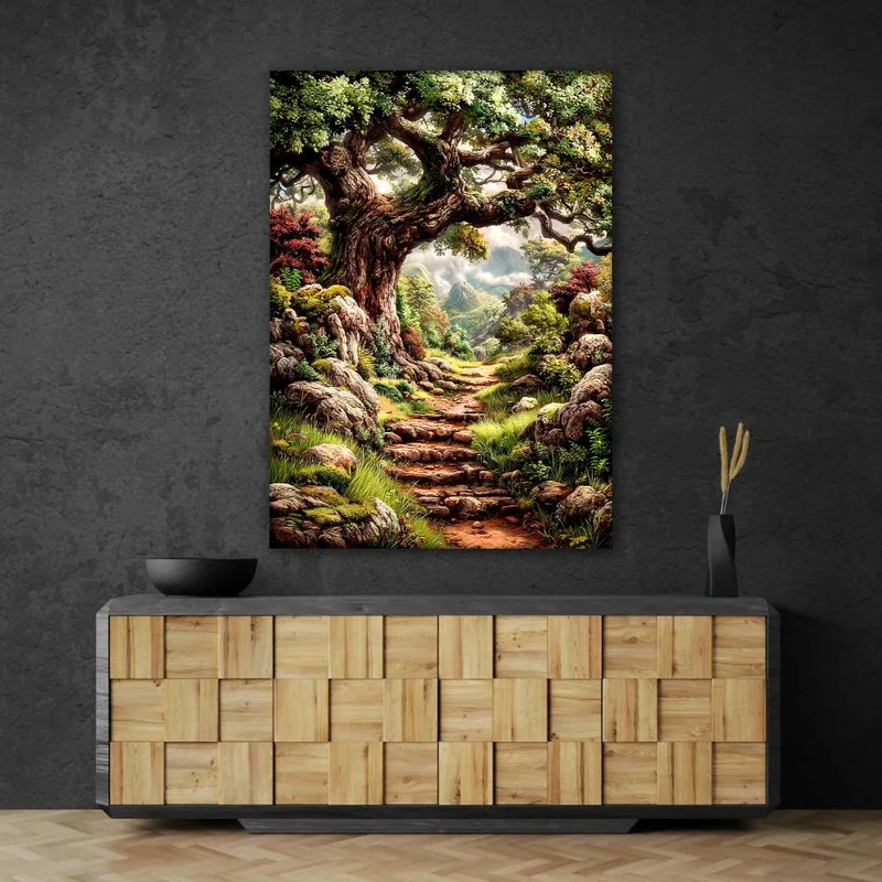 5D Diamond Painting – Pfad des alten Baums