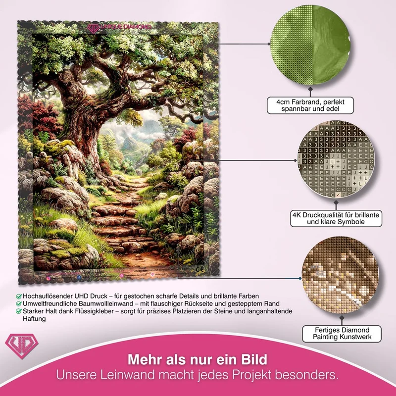 5D Diamond Painting – Pfad des alten Baums