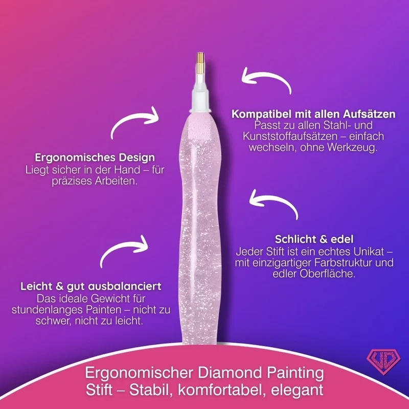 Diamond Painting Ergonomischer Premium-Stift – Rosé Sparkle