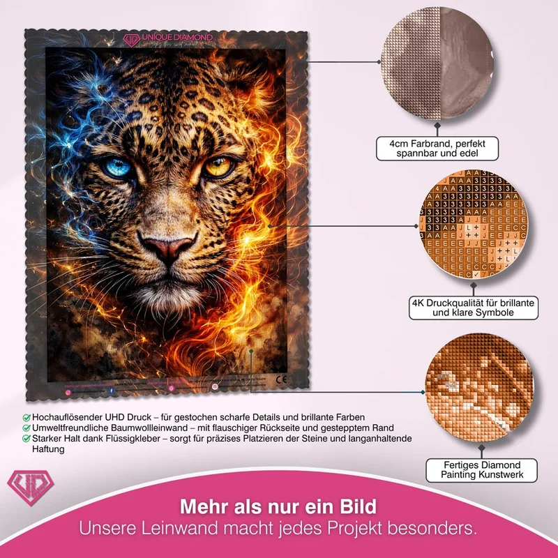 5D Diamond Painting – Fire & Ice Leopard
