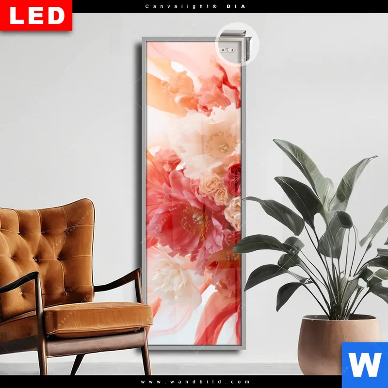 Leuchtbild Acrylglas Canvalight® DIA | Florale Explosion | Schmal