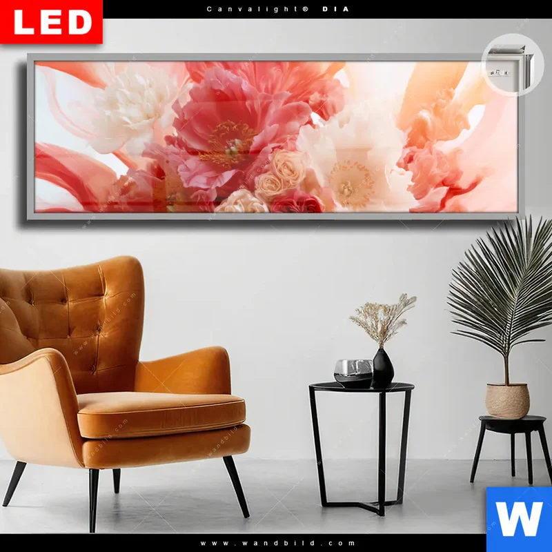 Leuchtbild Acrylglas Canvalight® DIA | Florale Explosion | Panorama