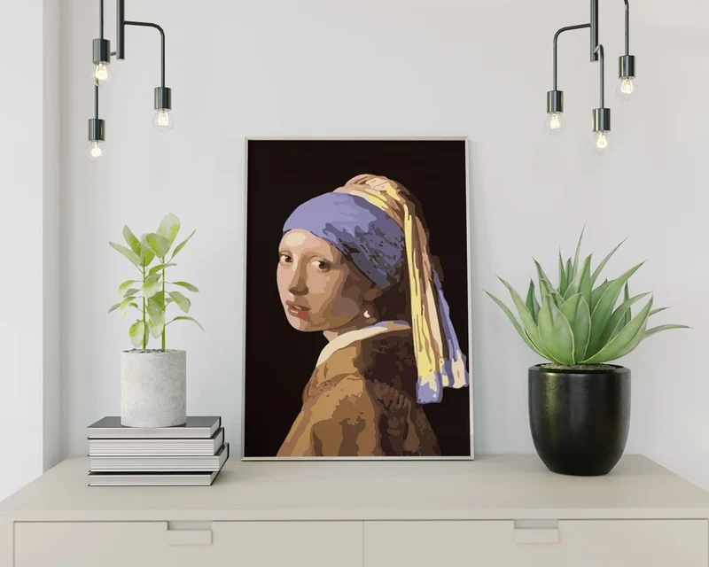 Diamond Painting Mädchen mit der Perlenohrring