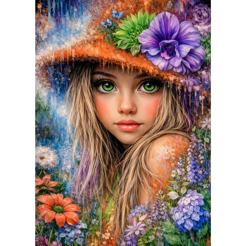 5D Diamond Painting – Enchanted Flower Girl