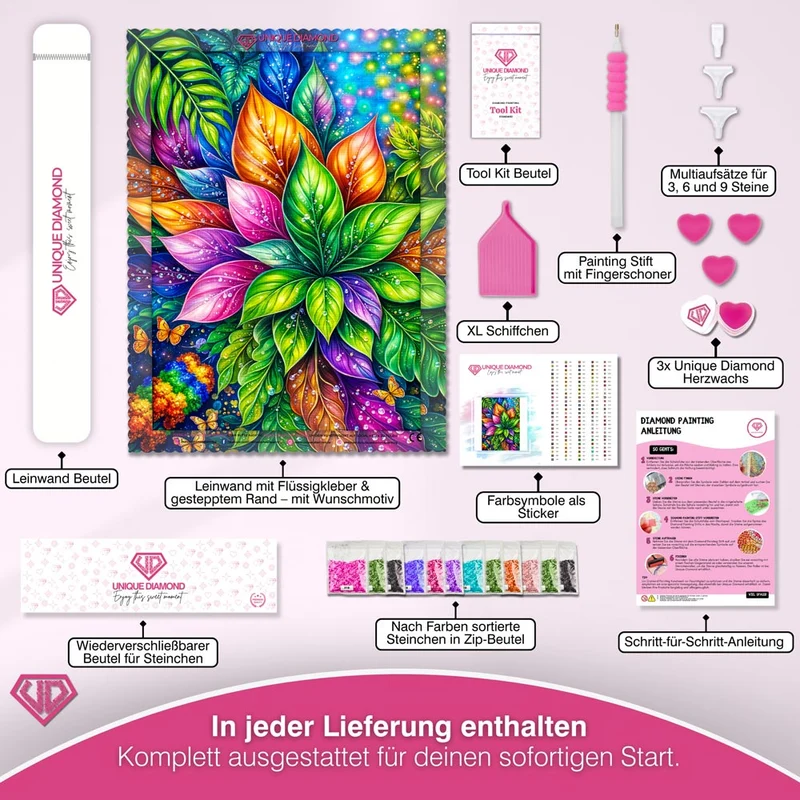 5D Diamond Painting – Rainbow Leaves