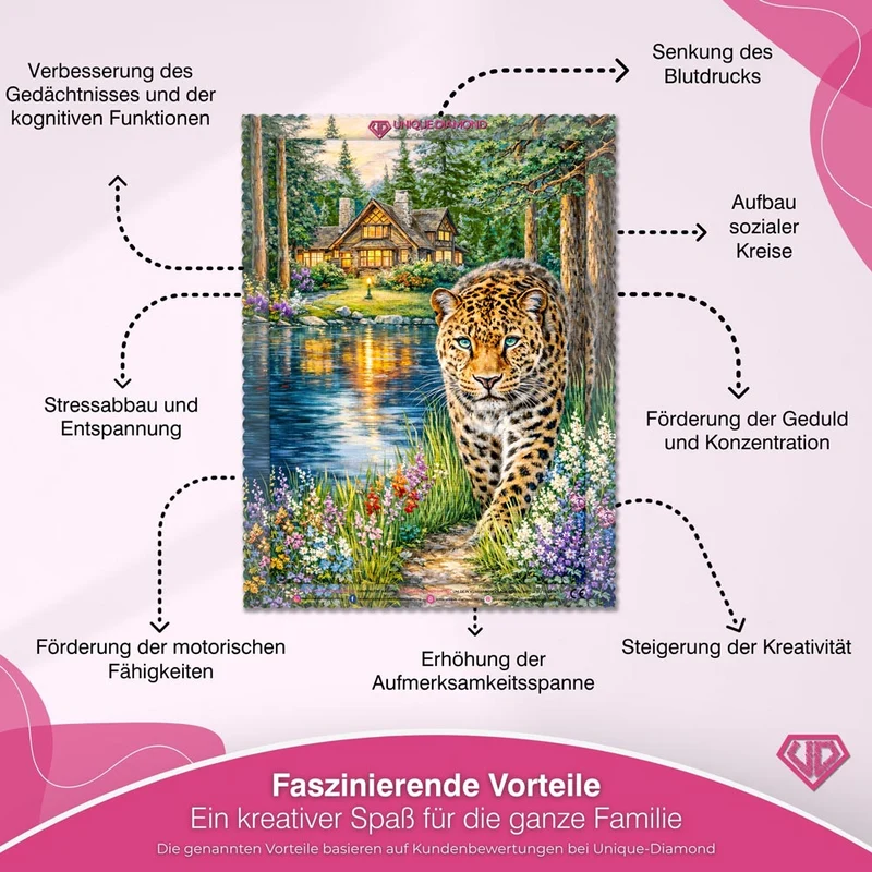 5D Diamond Painting – Lakeside Leopard Haven