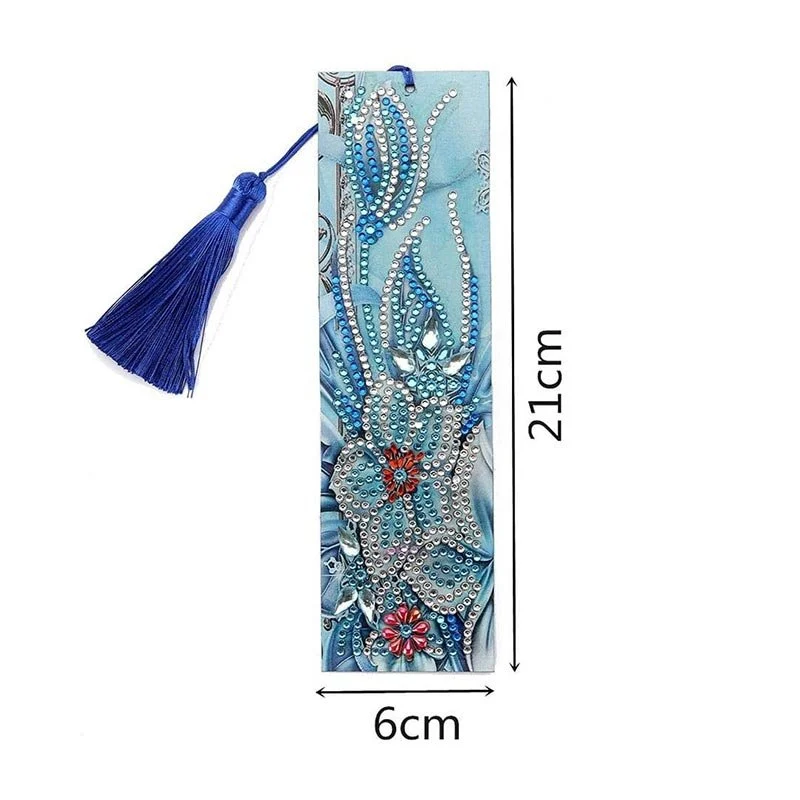 5D Diamond Painting Lesezeichen – Blaue Blütenpracht