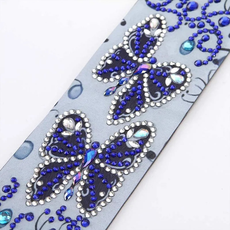 Diamond Painting Lesezeichen Blaue Schmetterlinge
