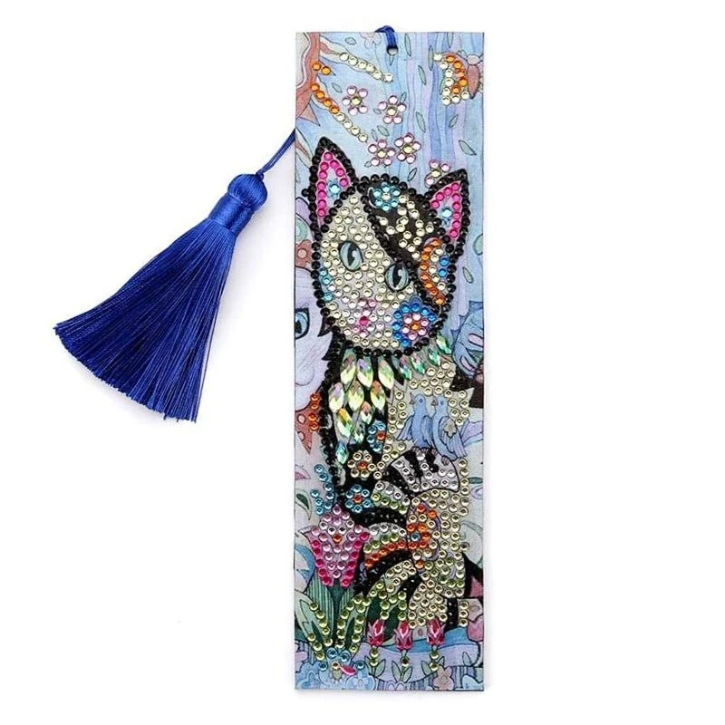 Diamond Painting Lesezeichen Katze
