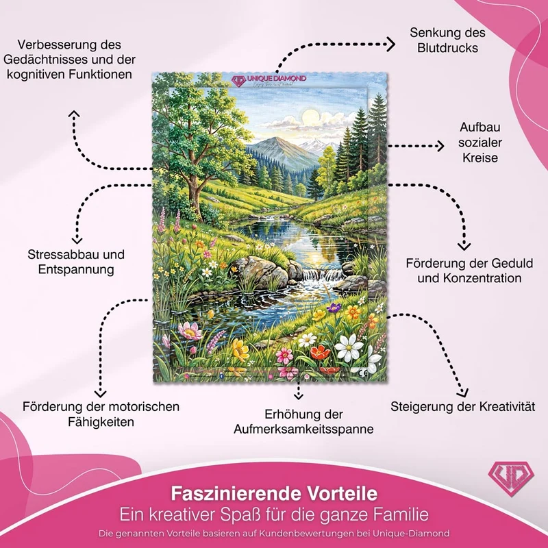5D Diamond Painting – Frühlingszauber im Alpenland