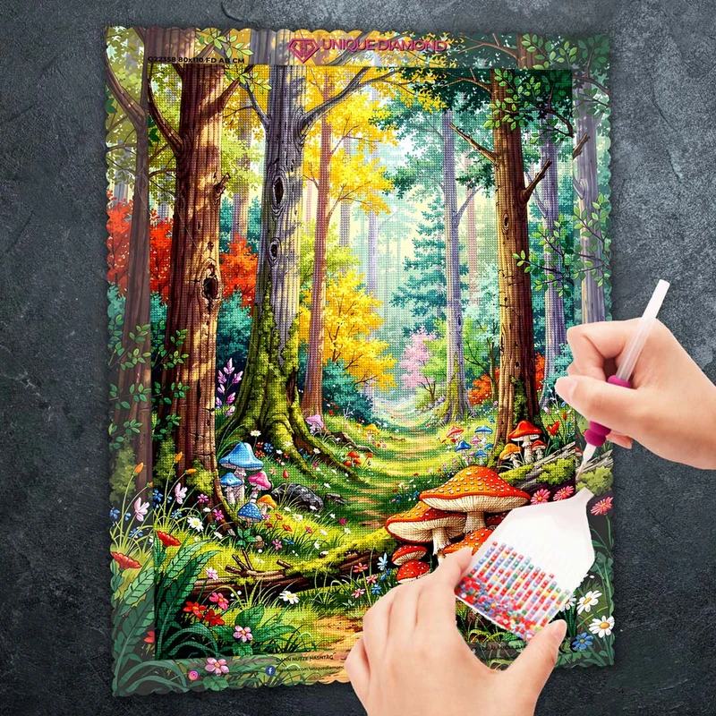 5D Diamond Painting – Pfad der Zauberpilze