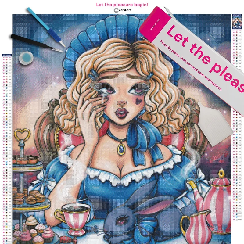 Diamond Painting - Yaroslava Guskova - Alice and the black rabbit