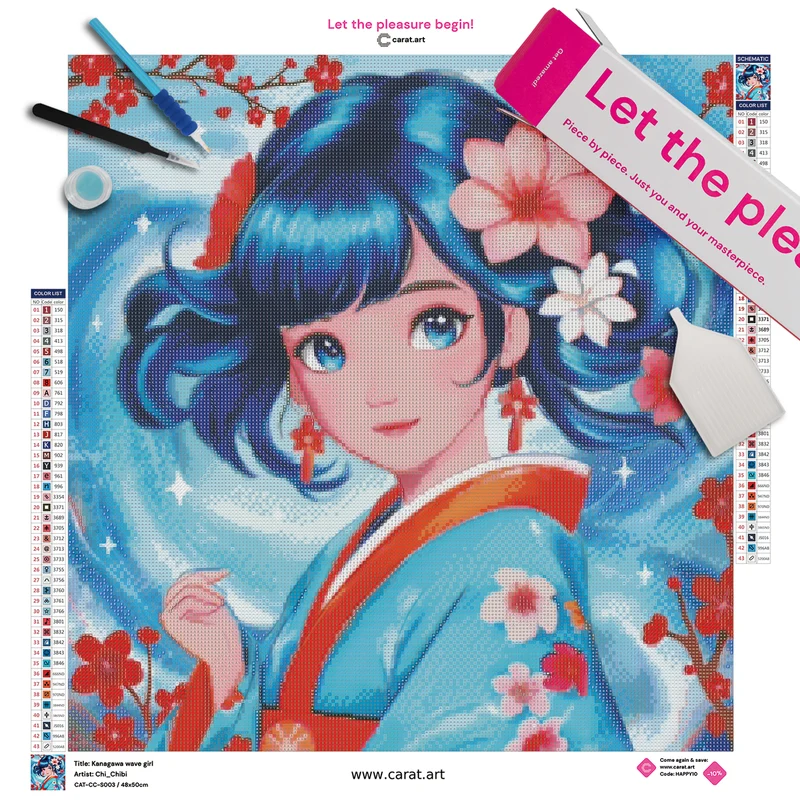 Diamond Painting - Chi_Chibi - Kanagawa wave girl