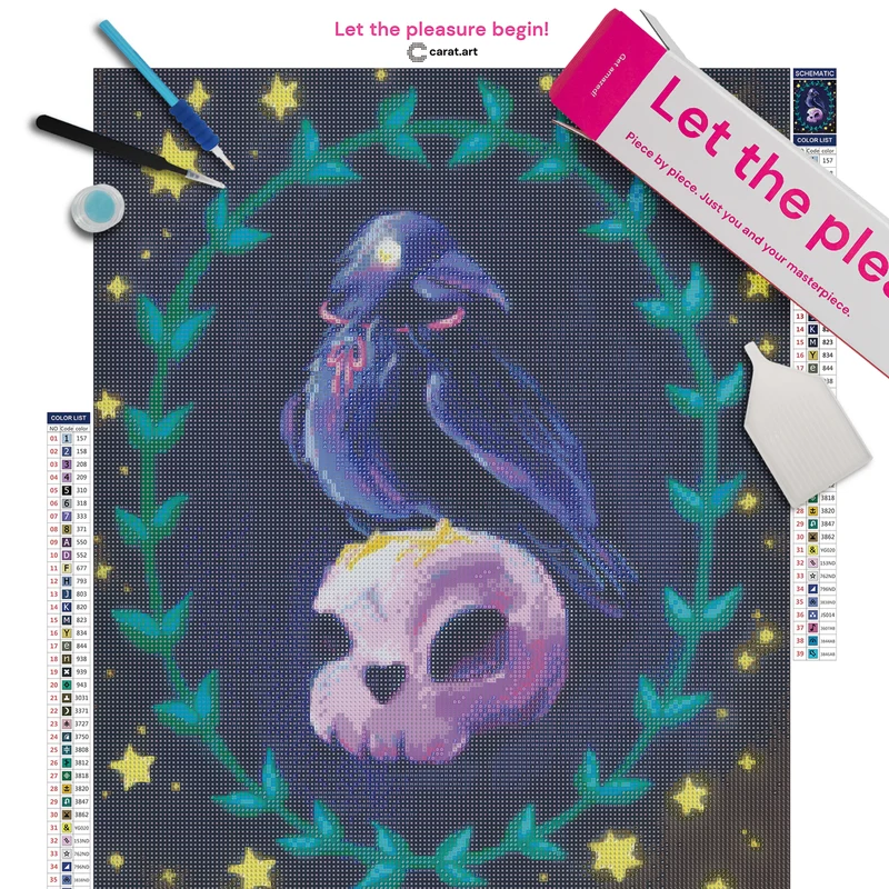 Diamond Painting - Jani Kiu - Raven and Skull