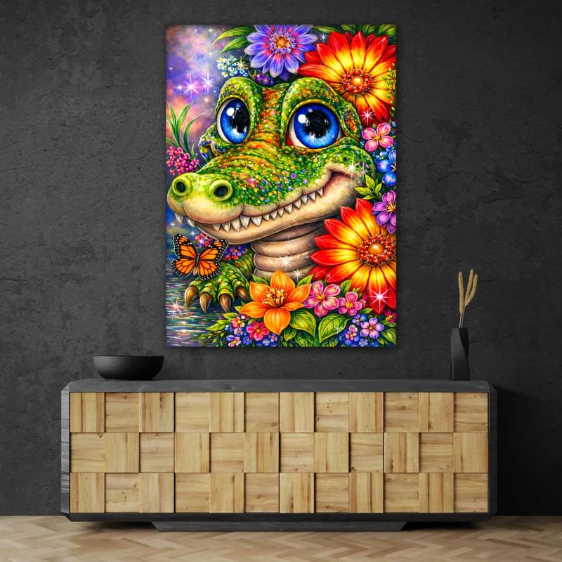 5D Diamond Painting – Happy Crocodile Garden