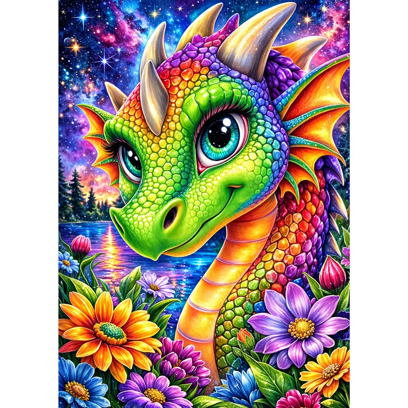 5D Diamond Painting – Rainbow Dragon Dream