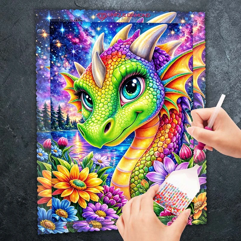 5D Diamond Painting – Rainbow Dragon Dream