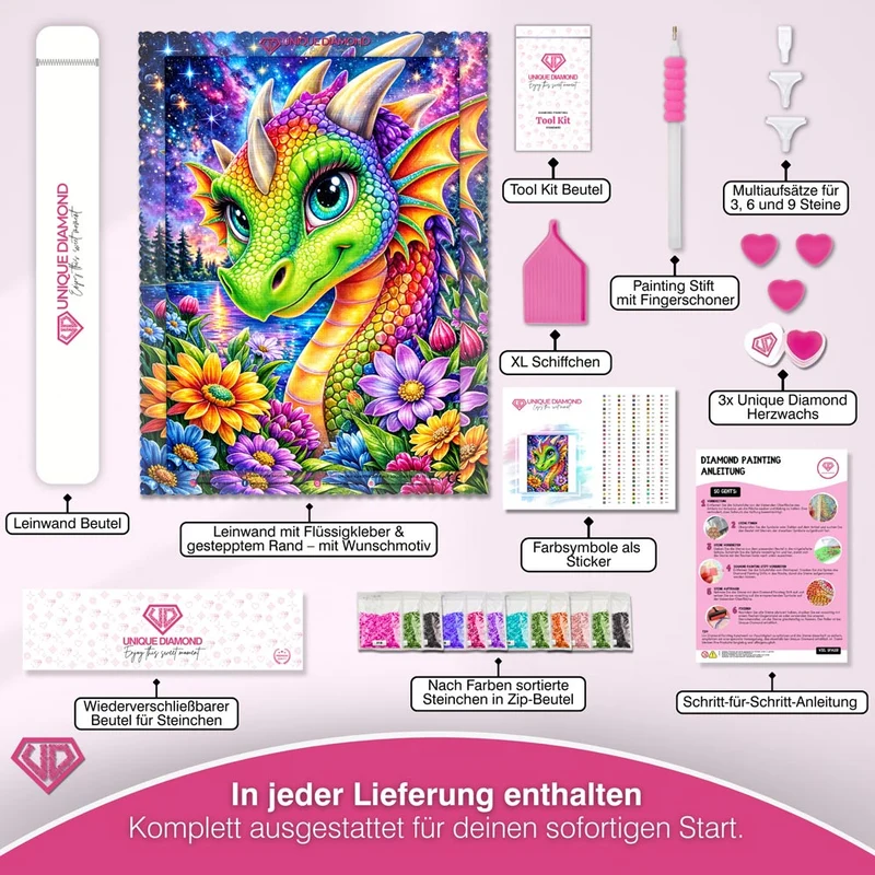 5D Diamond Painting – Rainbow Dragon Dream