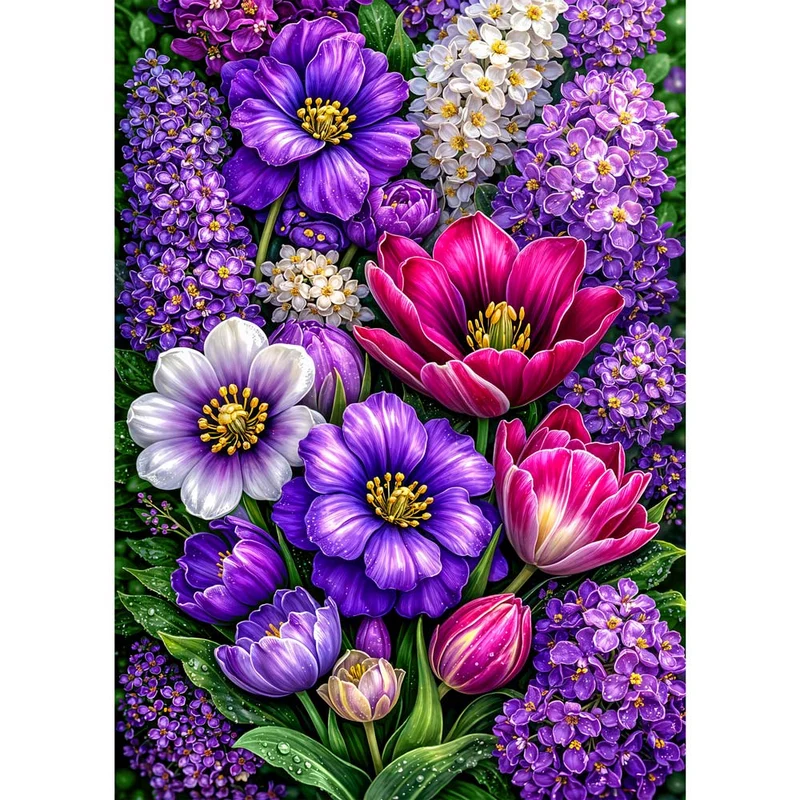 5D Diamond Painting – Violet Blossom Symphony