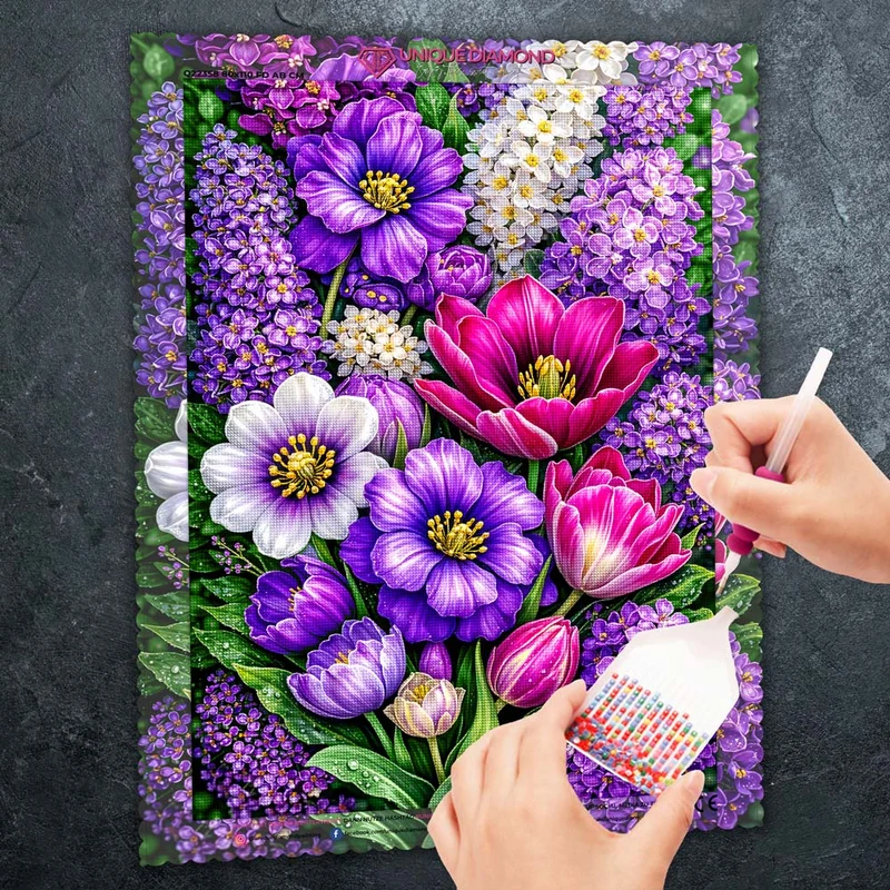 5D Diamond Painting – Violet Blossom Symphony