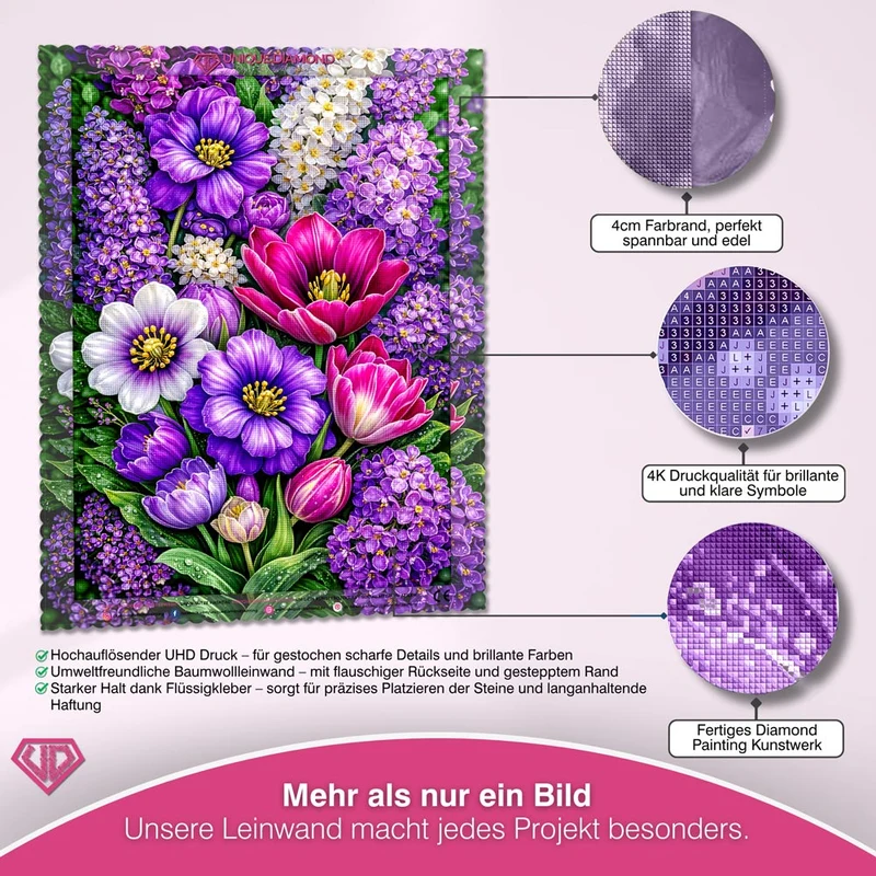 5D Diamond Painting – Violet Blossom Symphony