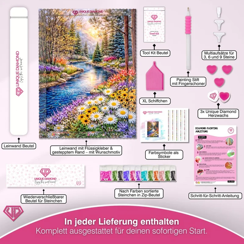 5D Diamond Painting – Mountain River Blossom