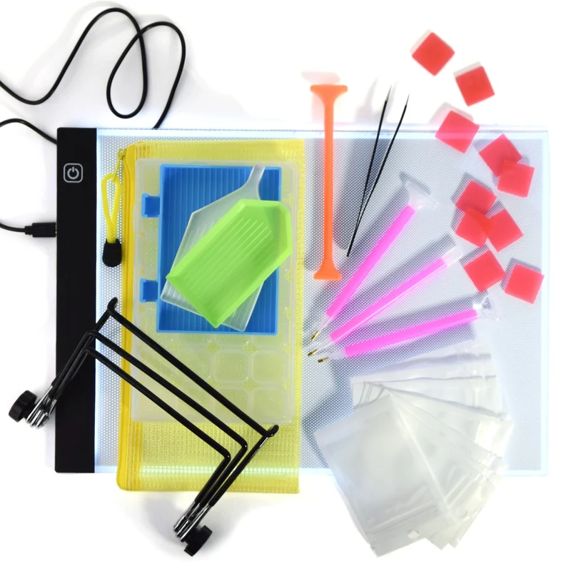 Diamond Painting Werkzeug-Set mit A4 LED-Lightpad