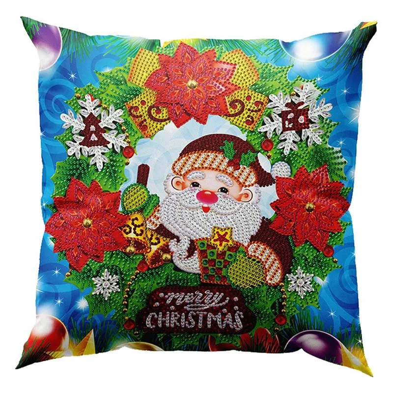 5D Diamond Painting Kissenbezug 30x30cm Merry Christmas Zwerg