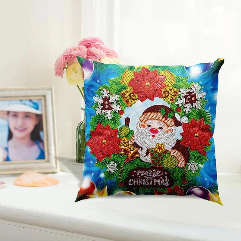 5D Diamond Painting Kissenbezug 30x30cm Merry Christmas Zwerg