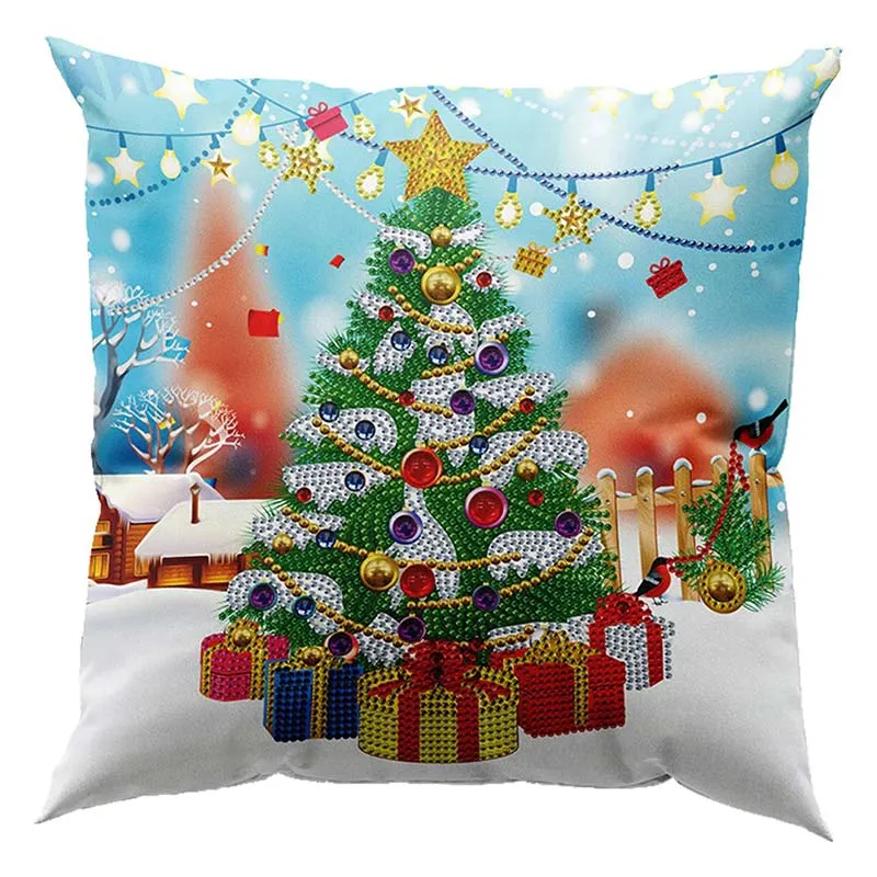 5D Diamond Painting Kissenbezug 30x30cm Weihnachtsbaum