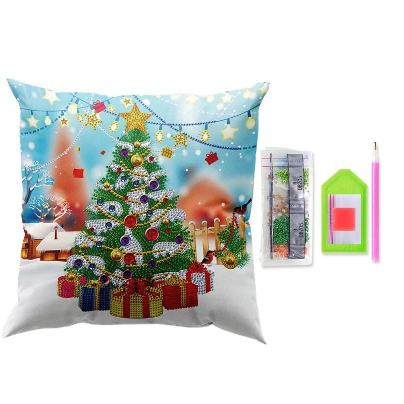 5D Diamond Painting Kissenbezug 30x30cm Weihnachtsbaum