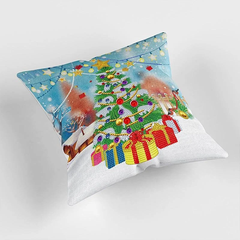 5D Diamond Painting Kissenbezug 30x30cm Weihnachtsbaum