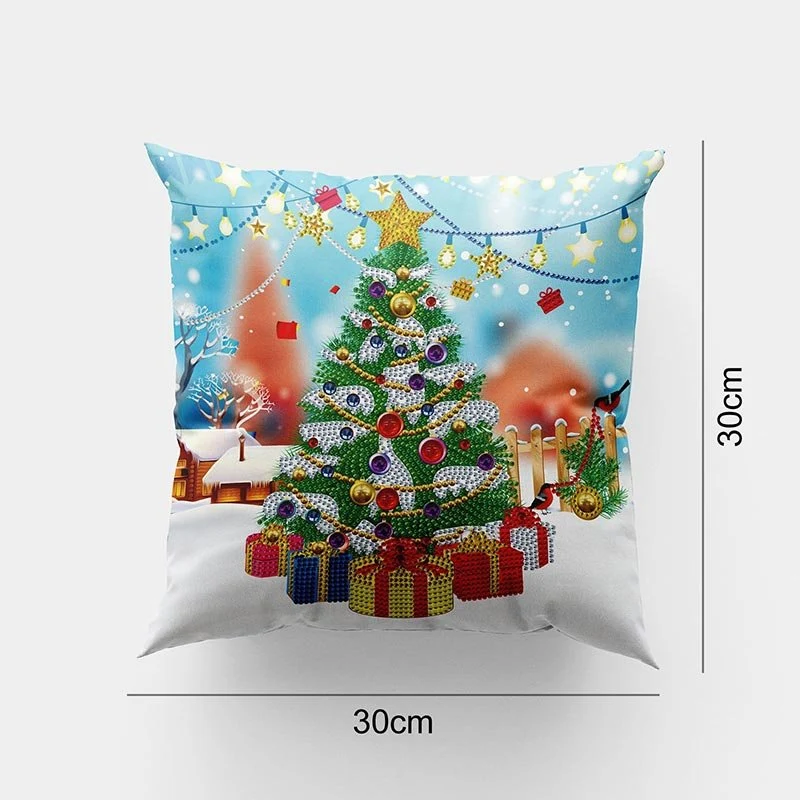 5D Diamond Painting Kissenbezug 30x30cm Weihnachtsbaum
