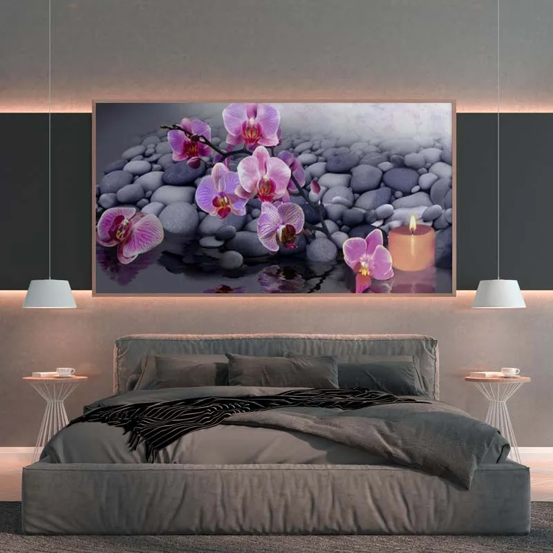 5D Diamond Painting – Orchidee mit Wellness Steinen