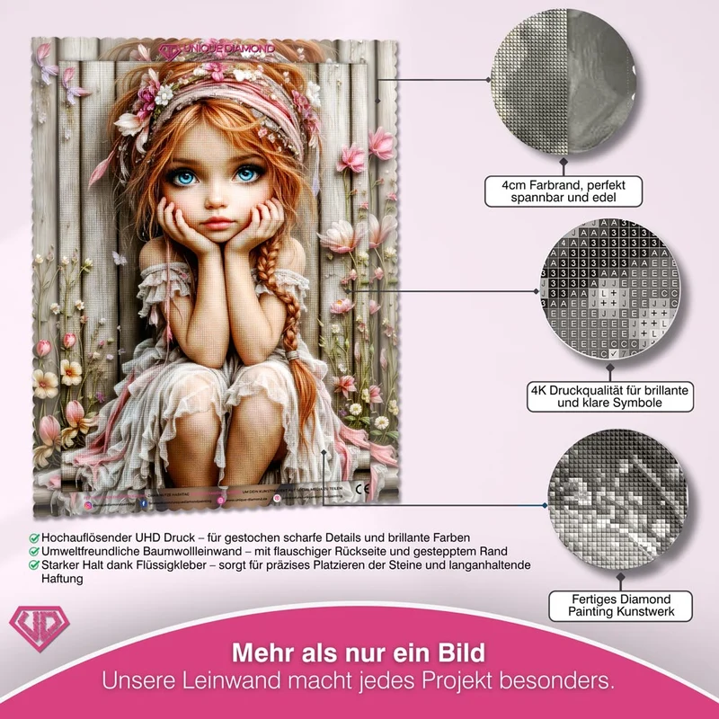5D Diamond Painting – Träumerei im Blütenzauber