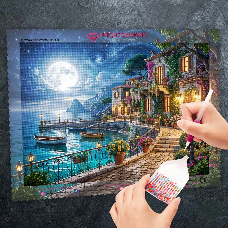 5D Diamond Painting – Moonlit Riviera