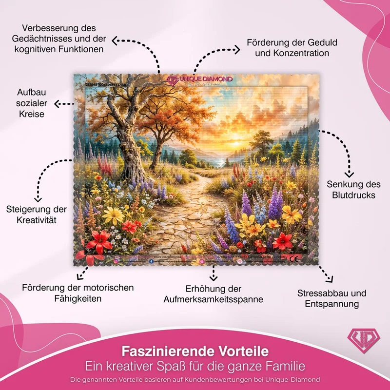 5D Diamond Painting – Pfad ins Abendgold