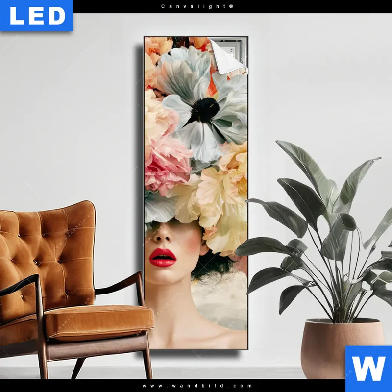 Canvalight® Leuchtbild | Florale Diva | Schmal