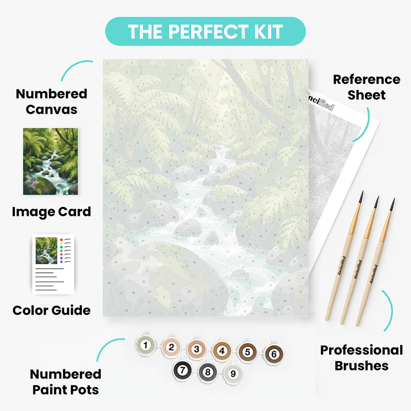 Mossy Bush Stream - Paint by Numbers Kit