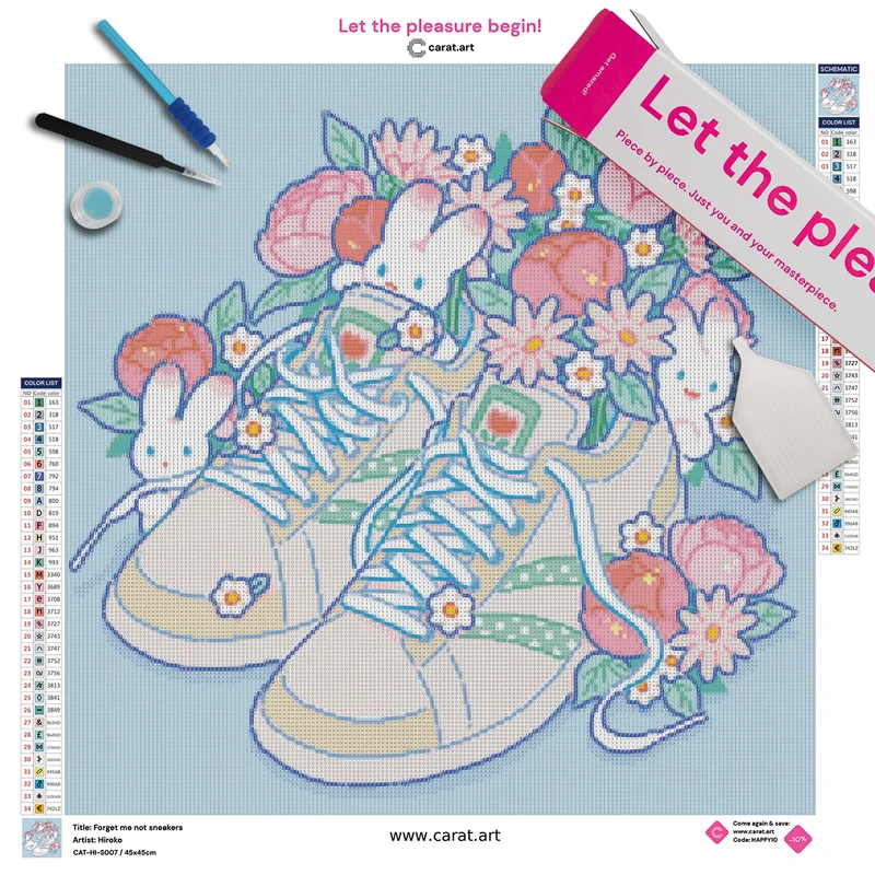 Diamond Painting - Hiroko - Forget me not sneakers