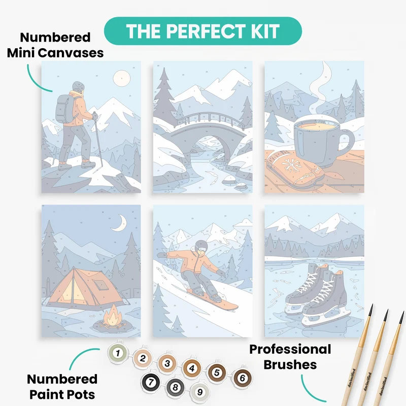 Winter Adventures - Mini Paint by Numbers Set