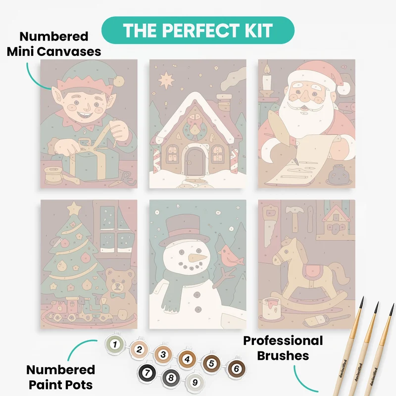 Santa's Workshop - Mini Paint by Numbers Set