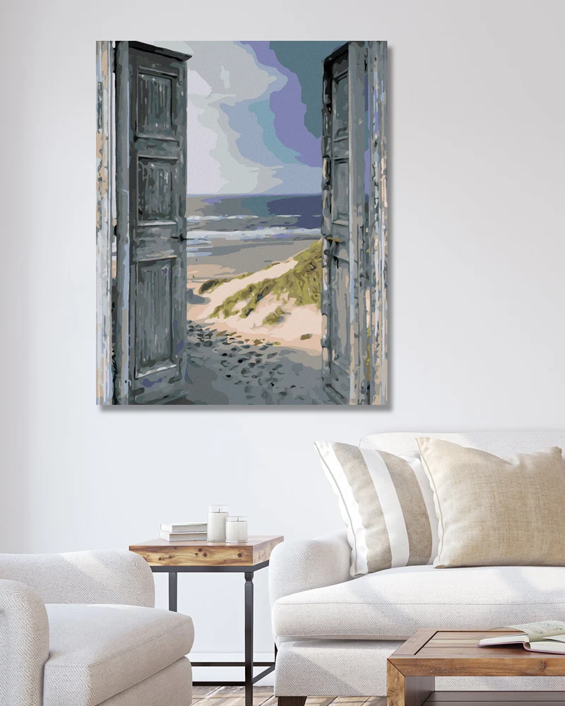 Diamond painting - ALTE TÜR AM STRAND
