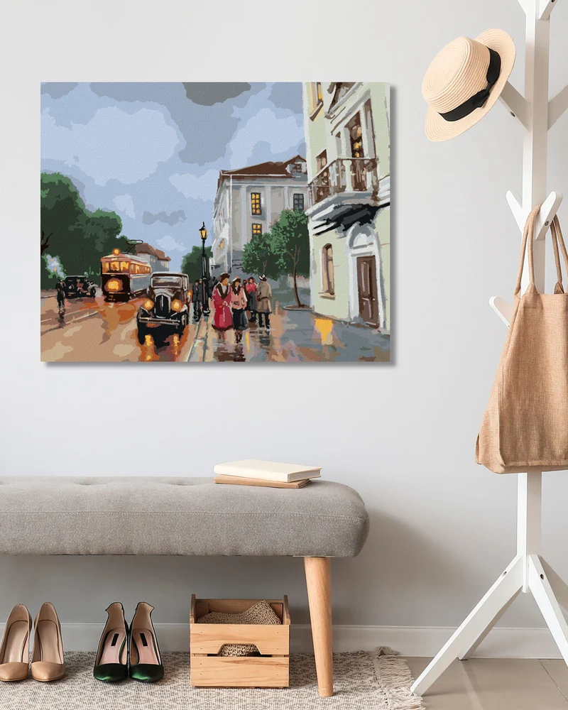 Diamond painting - ALTSTADT MIT AUTOS