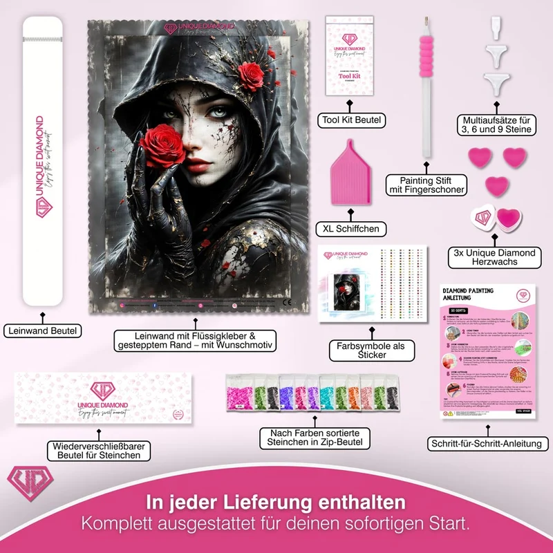 5D Diamond Painting – Rose of Shadows