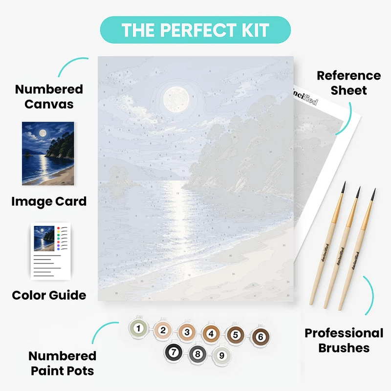 Moonlit Abel Tasman Cove - Paint by Numbers Kit