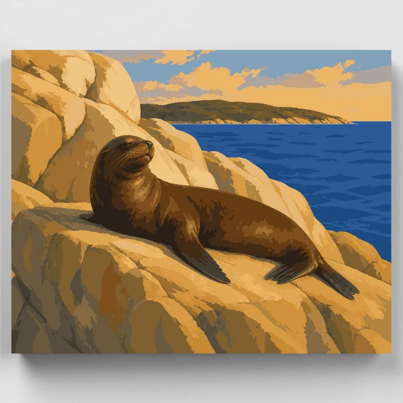 Fur Seal at Tonga Island - Paint by Numbers Kit