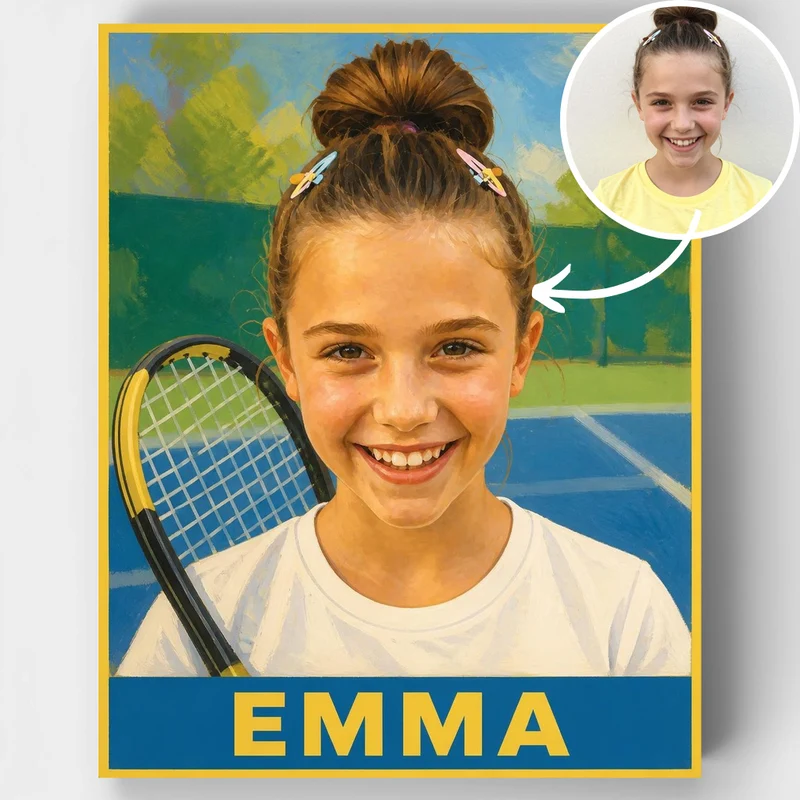 Tennis Rookie Card - Custom Paint by Numbers Kit